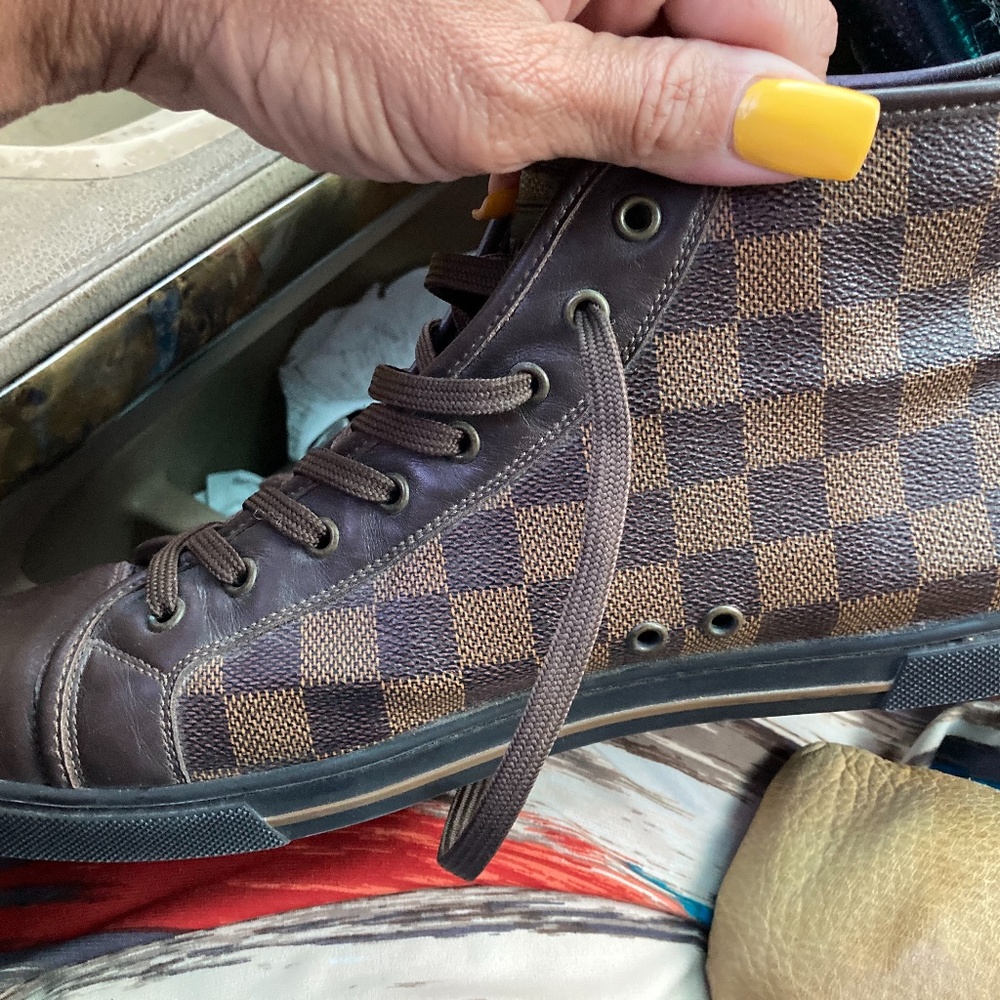 Louis Vuitton sneakers hightop brown all leather